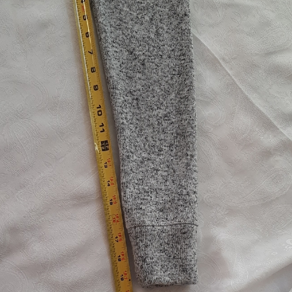 Idealogy White, Dark And Light Grays Cowl Neck Shirt Fleece Lined Women's Sz L - Picture 14 of 14